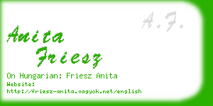 anita friesz business card